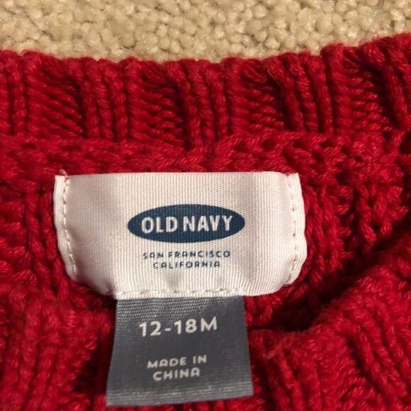 Old Navy 12-18M Red Sweater - Picture 3 of 6